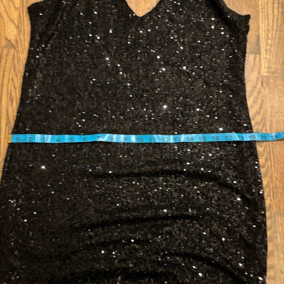 Black Sequin Size L H&M Mini Dress - Picture 6 of 9